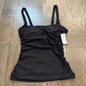 NWT Athleta Black‎ Shirred Adjustable Tankini Swim Top 32B/C NWT Swimsuit